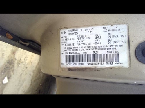 Seat Belt Front Quad Cab Passenger Retractor Fits 03-04 DAKOTA 392058 - Picture 7 of 12