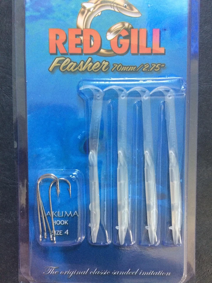RED GILL FLASHER - PERLA D'ARGENTO 70mm (2,75") - 4pz - ESCA PESCA MARE