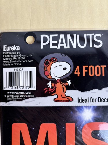 Eureka Peanuts Cartoon Classroom Bulletin Board Mission Accomplished 4 FT Banne - Picture 4 of 4