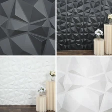 12 Matte 20x20 in Square 3D Diamond Textured PVC Stick On WALL PANELS Events