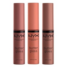 NYX Butter Gloss Brown Sugar Non-Sticky Lip Gloss - Pack of 3 Sugar High Spi...