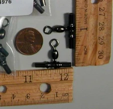 Cross Line Swivels Size 1/0 25 pc Black Nickel .091 / 2.1mm ID 133 lb Test New 