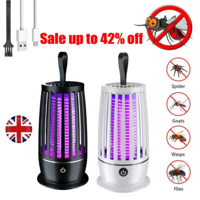Electric Mosquito Killer Lamp Rechargeable Bug Zapper Fly Insect Trap UV Light