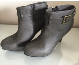 gray high heel booties