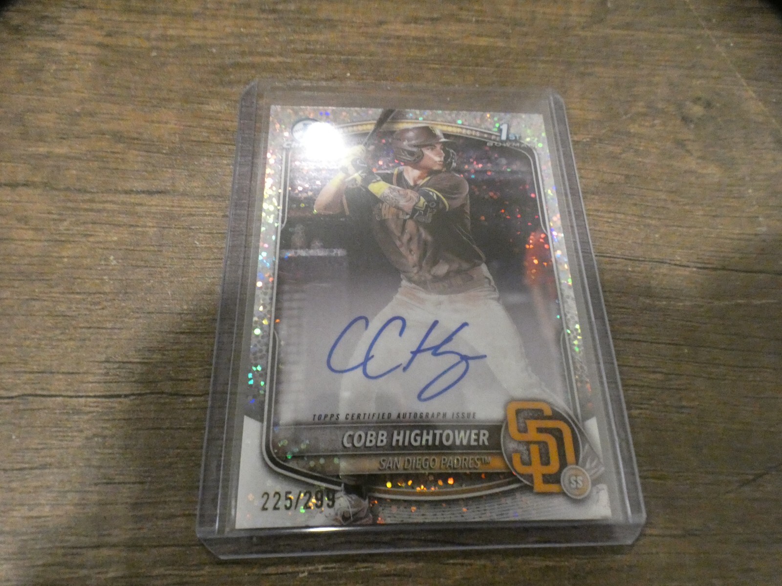 2025 Bowman Chrome 1st Cobb Hightower Auto Speckle /299 San Diego Padres