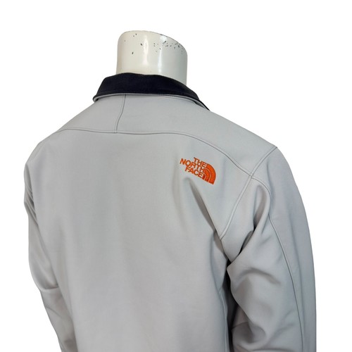 The North Face Jacket Men's Medium Gray W/ Orange Logo Full Zip Soft Shell T183 - Picture 9 of 14