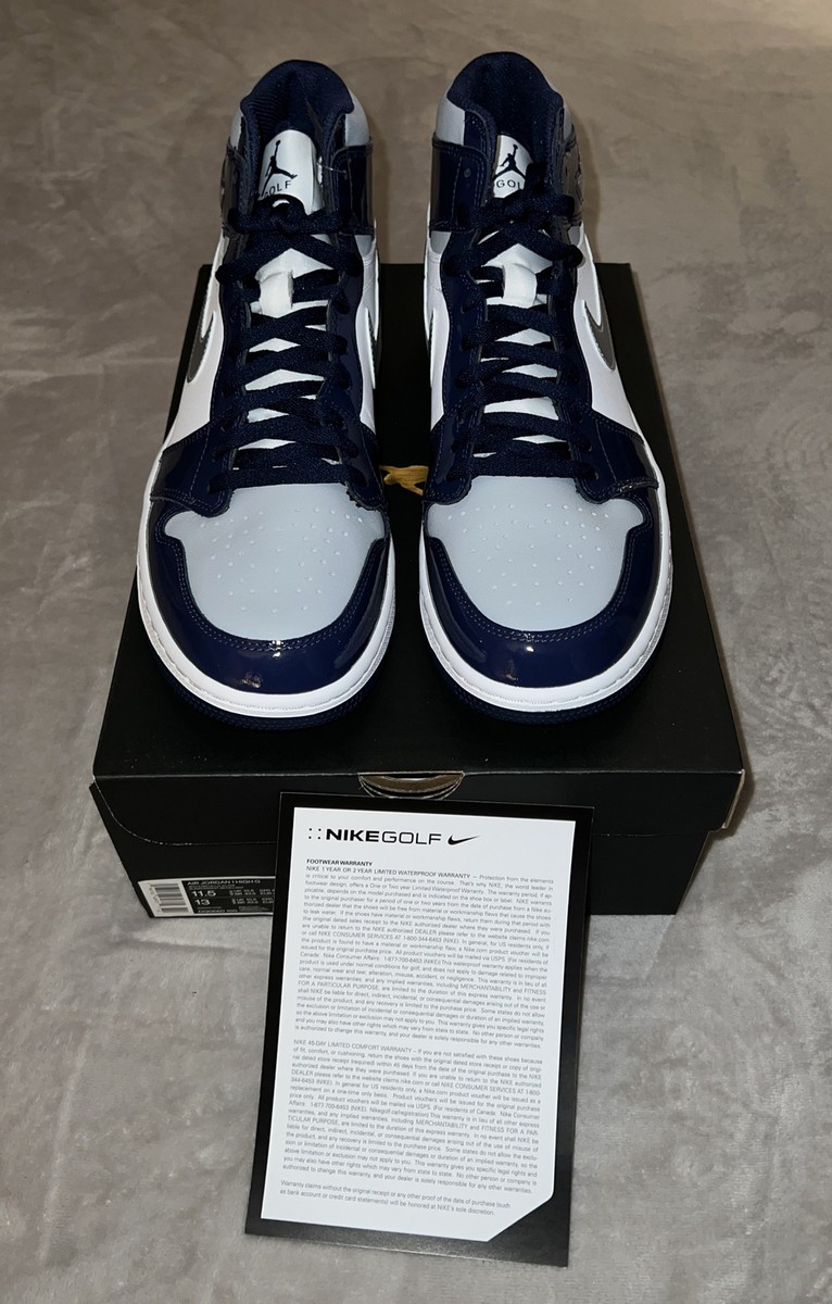 Nike Air Jordan Retro 1 High Golf Patent Midnight Navy Size