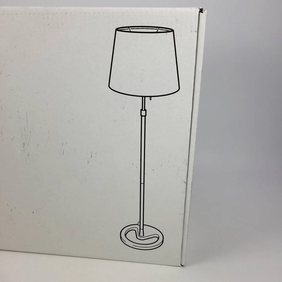 Ikea Nyfors Floor Lamp Adjustable Height Nickel Plated/White New - Image 2 of 4