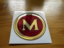 Morris M Domed Resin Badge. Morris Minor, Morris Mini, Morris Oxford