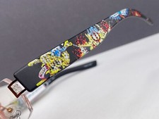 Ed Hardy Brille Damen Herren Randlos Eckig Strass Tattoo rechteckig  NP: 306€