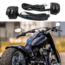1" Motorbike Handlebar Control Switch Kit For Harley Davidson Softail FLFB FLFBS