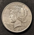 (1) Peace Silver Dollar 1924-P -  Premium High Grade Coin w/ Luster EF/AU