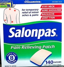 Salonpas 140  Pain Relieving Patches External Arthritis Back Relief EXP 11/2026