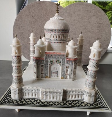 Taj Mahal Replik aus weißem Marmor Indien Handarbeit Symbol der Liebe 