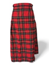 Vtg 80's Women Red Tartan Plaid Skirt/maxi-Pleated/Sz 12-Wool-262