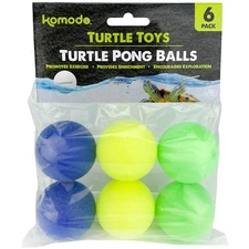 Komodo Floating Ping Pong Balls for Turtles Pack of 6 Assorted Colors