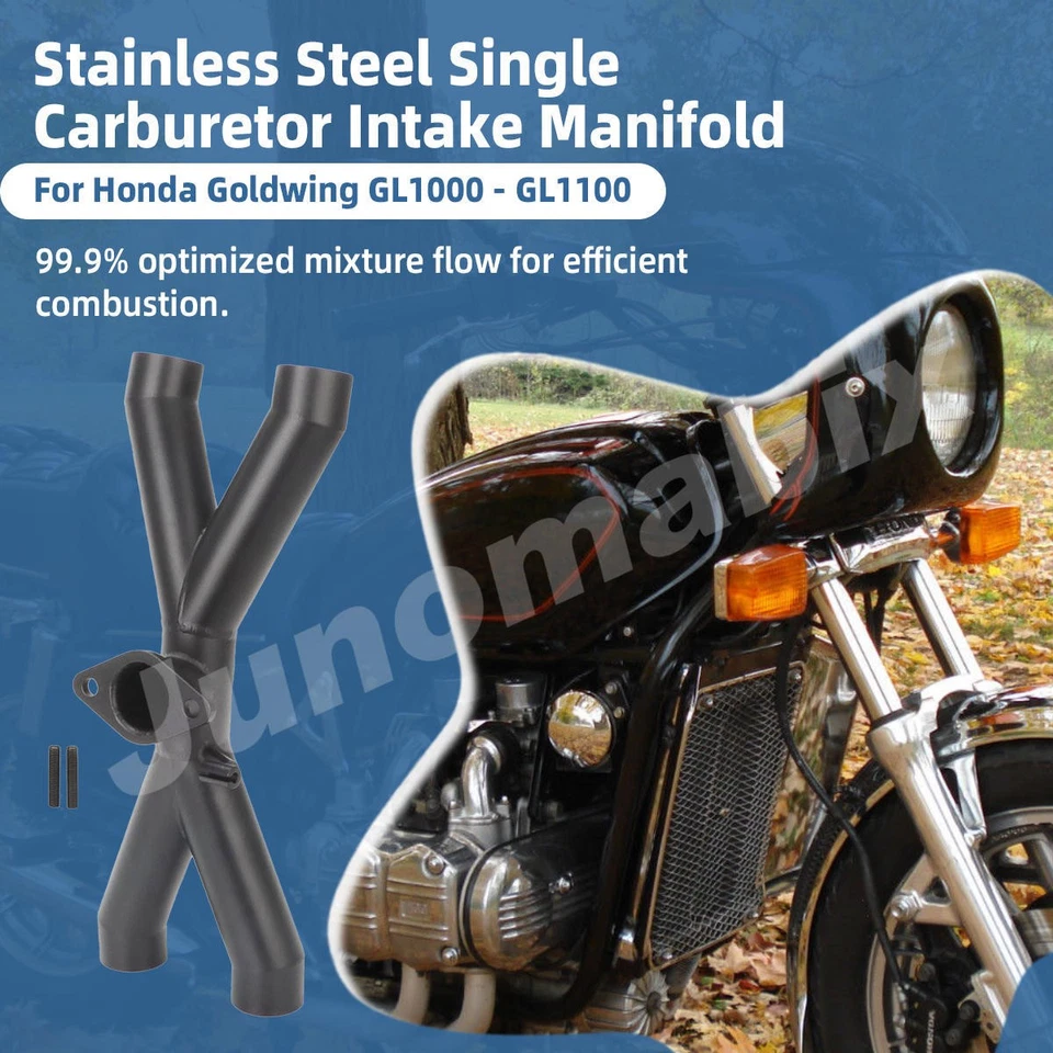 Colector de carburador único mejorado de acero inoxidable para Goldwing GL1000-1100 Foto 2 de 4