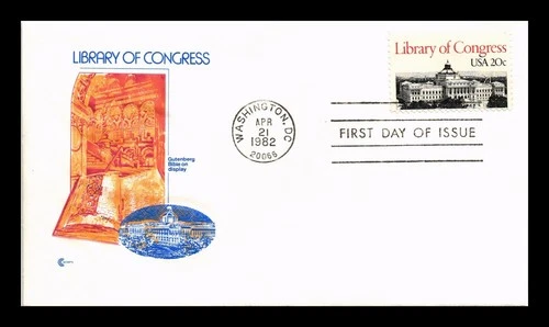 US COVER LIBRARY OF CONGRESS FIRST DAY ISSUE COVER CRAFT CACHET INSERT
