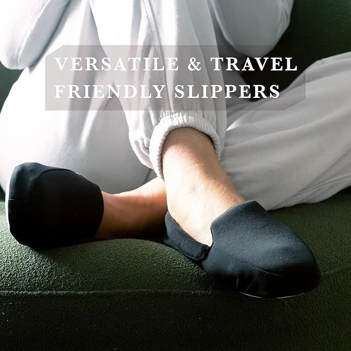 Mocasín sin cordones de terciopelo spandex sin caja isotoner negro L (8-9) $40 1C440 Foto 3 de 4