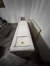 Single Divan Bed Base with Sliding Storage Drawers – Light Pattern Fabric – Used