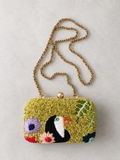 Rara borsa a tracolla Zara Tropical Toucan con perline ricamate Minaudière H86