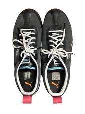 Puma Roma Children Sneakers Black White Orange Teal Athletic Shoes Size 6C