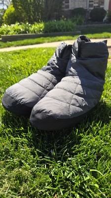 REI Co-op Insulated Camp Booties Men's XL Black Down Slippers Cozy Warm