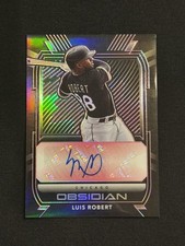 2021 Panini Chronicles Obsidian Autographs Luis Robert Electric Etch Red /25