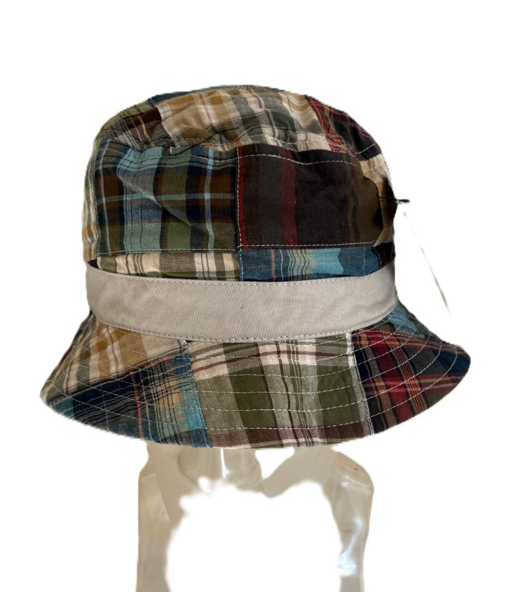 Vintage Reversible patch madras Bucket Hat Cream Cotton | eBay