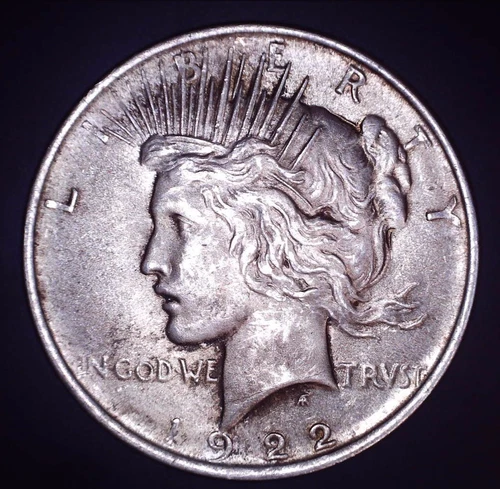 Vintage 1922-P Peace Dollar $1 US Mint 90% Silver Coin Philadelphia Bullion