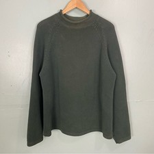 J Crew VTG Roll Neck Sweater Cotton Green Men's Large