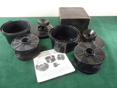 2 Vintage Paterson Universal film developing tanks 35mm films