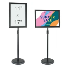 Pedestal Sign Holder Adjustable Poster Stand 11 x 17 Inch Round Base