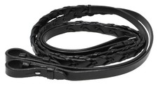 54" Full Horse English Laced Black Leather Reins 805LR04BK