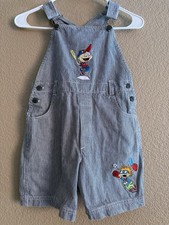 Kids 90 s Vintage Denim Embroidered Rugrats Overall Shorts