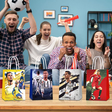 24 Pcs Soccer Party Gift Bags Supplies Candy Totes for Kids Paper Favor Packs