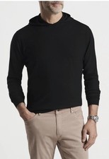 Peter Millar Men's Black Excursionist Flex Wool Hoodie Sweater Size XL 300
