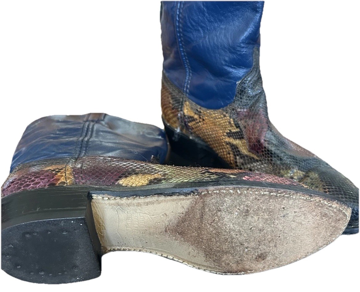 Dan Post Exotic Rainbow Snakeskin Python Cowboy B… - image 12