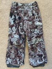 BURTON Dryride Cargo Ski Snowboard Pants Colorful Graphic Rare Kids Size M 7 8