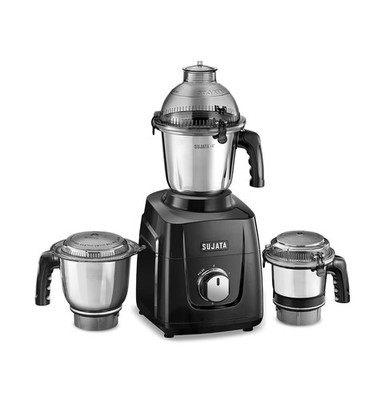 Sujata Dynamix Black Premium 900W Mixer Mahlwerk 3 Gläser, Schwarz 220V Indis...