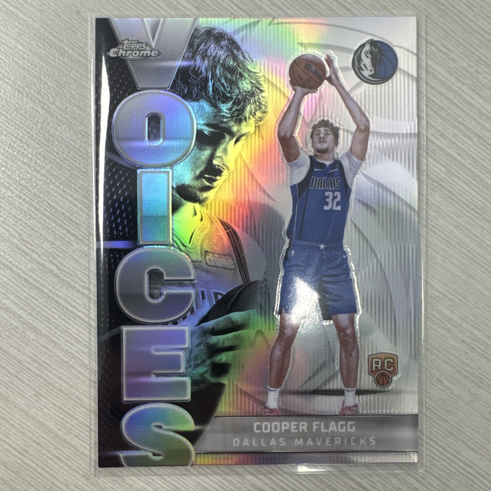 2025-26 Topps Chrome Cooper Flagg Voices Rookie Refractor Mavericks 