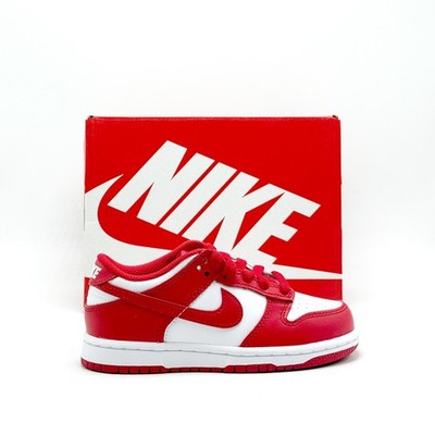 *NEW* Pre-School Kids Nike Dunk Low (PS) WHITE / RED (FB9108-119)  
