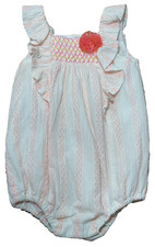 Catherine Malandrino Mini Lusso Bambina Seersucker Un Pz Rosa Arancione 18 Mo