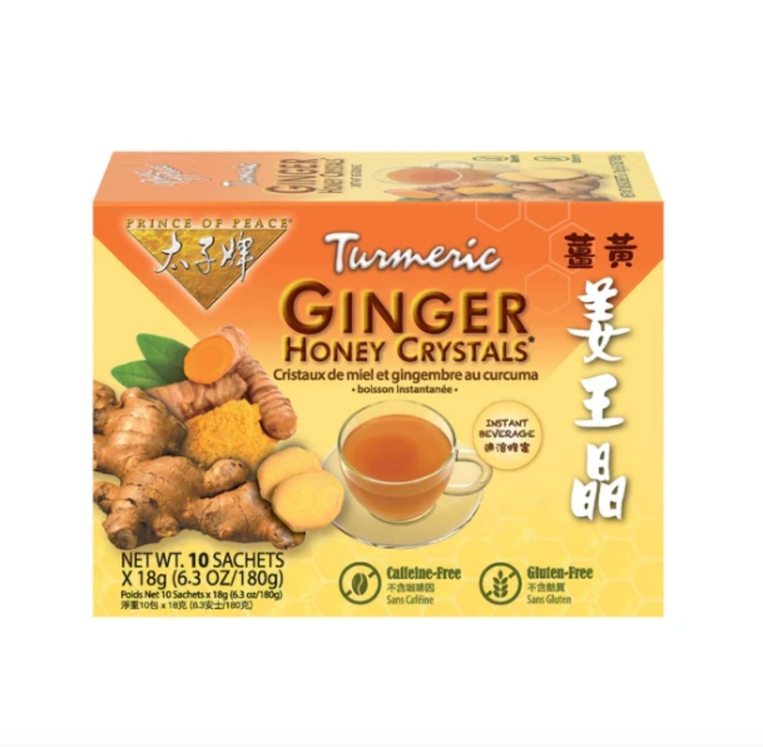 Instant Ginger Honey Crystals, 10 Sachets -prince Of Peace