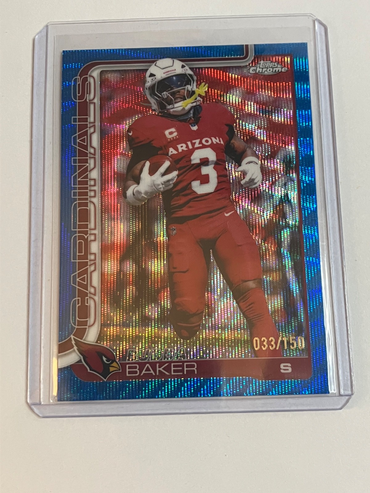 2025 Topps Chrome Budda Baker Blue Wave Refractor 33/150 Cardinals