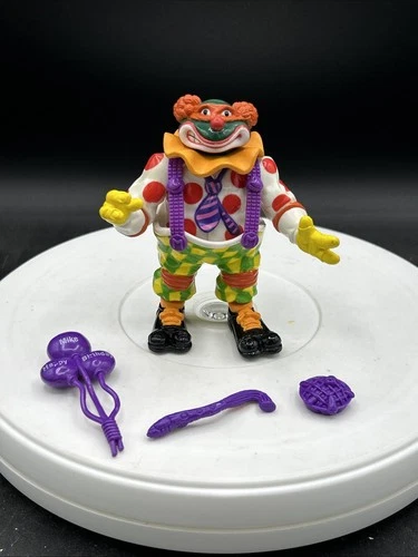 Vintage 1992 TMNT Bodacious Birthday Crazy Clownin Mike Action Figure Complete