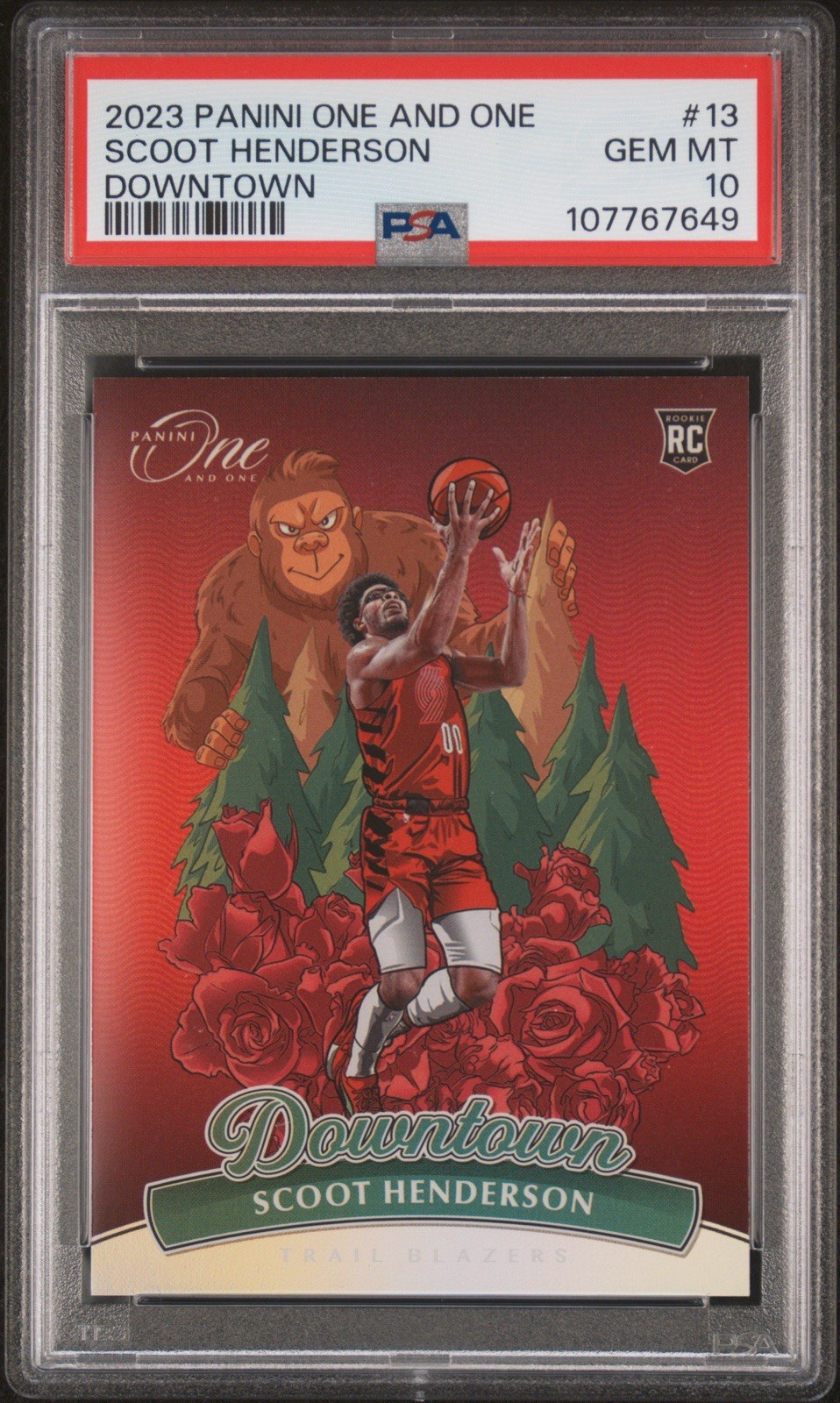 2023-24 Panini ONE AND ONE Downtown Scoot Henderson PSA 10 Rookie RC SSP