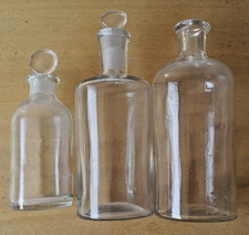 Lot de 3 anciens flacons pharmaceutiques transparents Objets d’occasion en