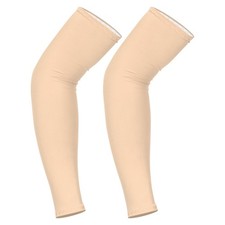 Sun Protection Arm Sleeves for Men Women, L 1Pair Spandex Skin Color