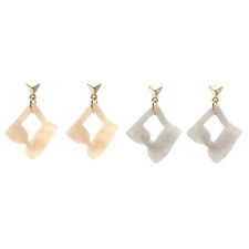 Rhombus Marbling Earrings (Nickel-Free)